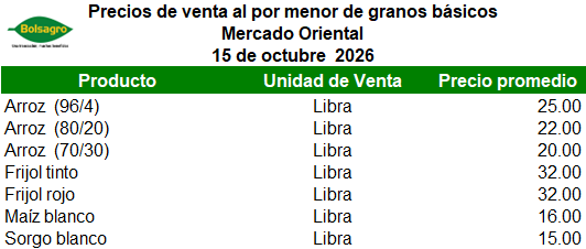 MINORISTA 15 DE OCTUBRE 2026